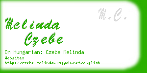 melinda czebe business card